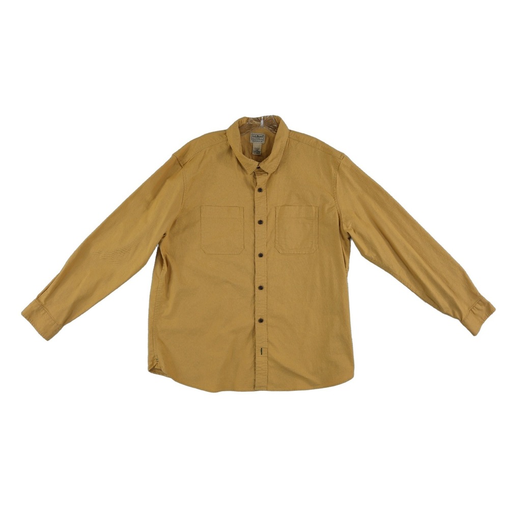 L.L. Bean Button Down Shirt Men's Size Large Yellow Traditional Fit